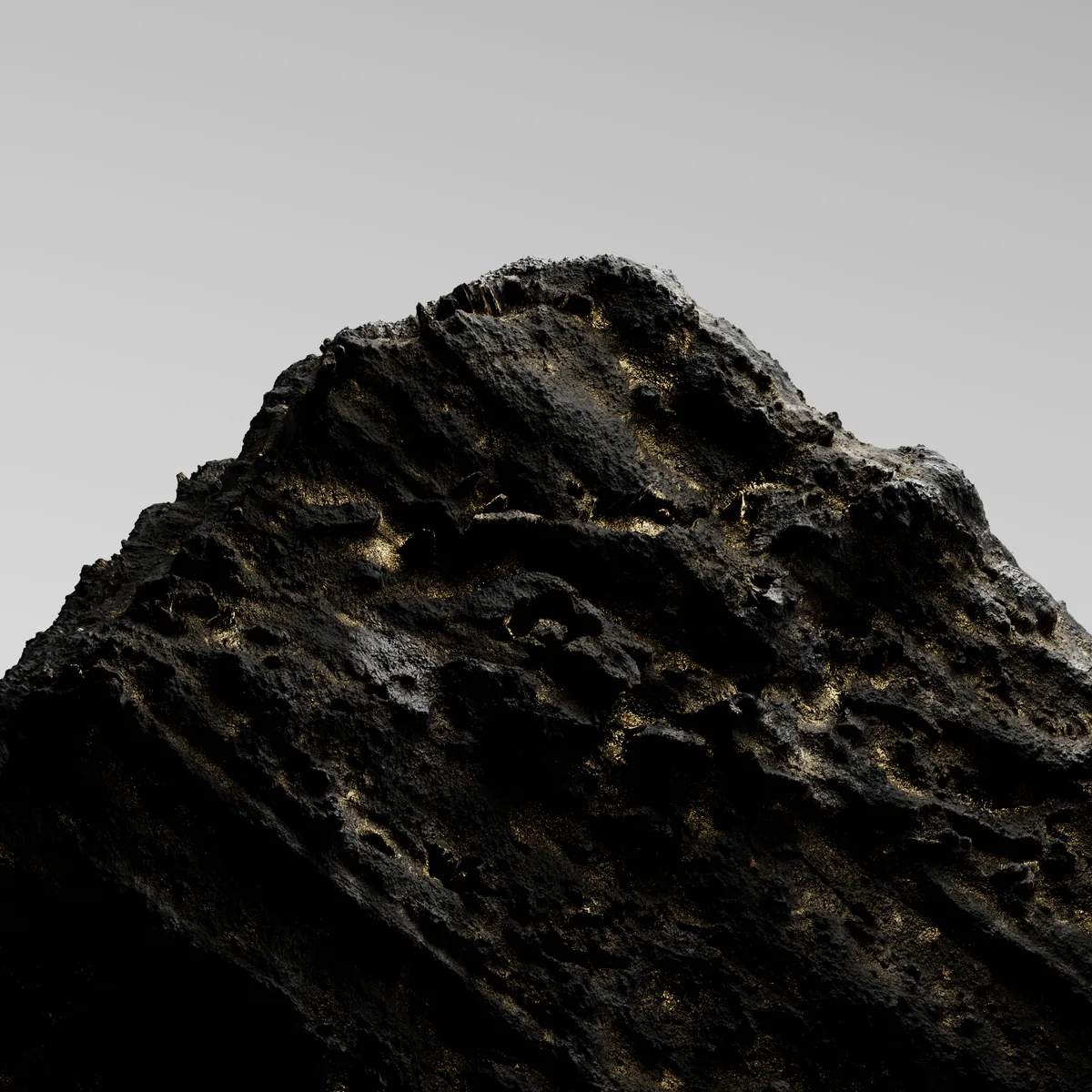 Rock with gold veins render